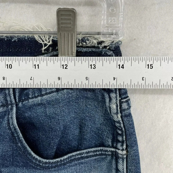 3x1 NYC Women’s Jeans 27 Blue Medium Wash Ankle Fringed Waist High Rise Skinny - Picture 4 of 11